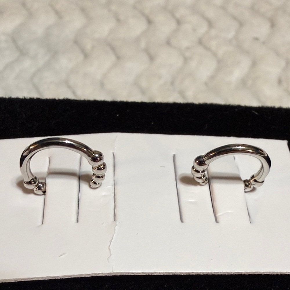 Pretty Bird White Gold Plated Cuff Earrings